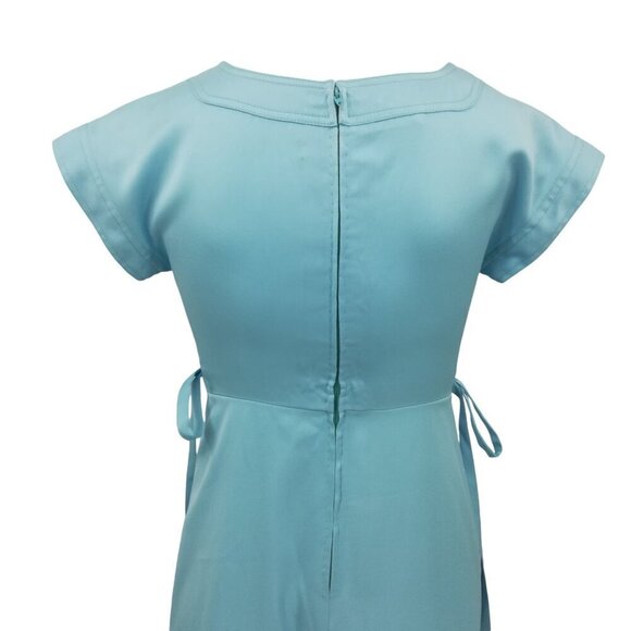 Vintage Verdas Blue Maxi Cap Sleeve Empire Waist Dress Size XS Juliet Princess - Picture 13 of 15